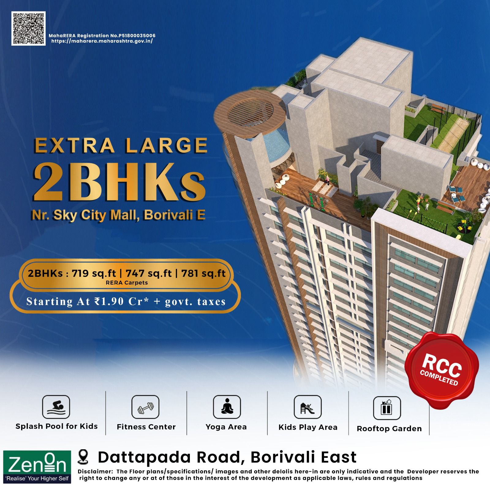 Zenon 2BHK apartments exterior view showing modern architecture near Sanjay Gandhi National Park in Borivali East with lush green surroundings